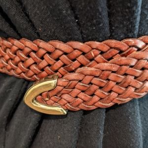 Braided Brown Leather Belt
